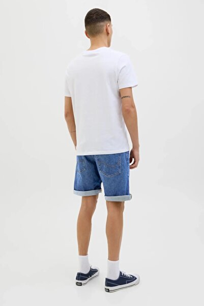 Jack & Jones Erkek Beyaz Jjirick Jjioriginal Shorts Am 360 Sn Şort 12269612-Bluedenim