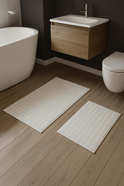 HOME ESSENTIALS Set de 2 covorașe de baie - bază anti-alunecare, lavabile și absorbante de apă