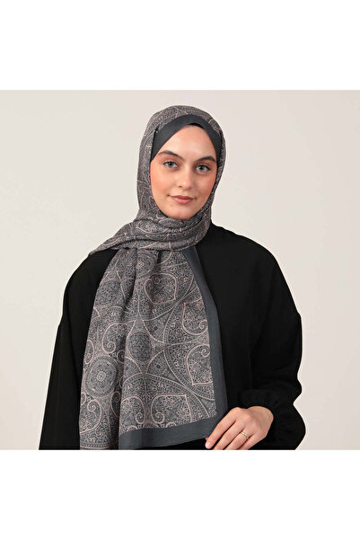 ipekistanbul Şal din mătase de bumbac - Model henna - nurcă afumată