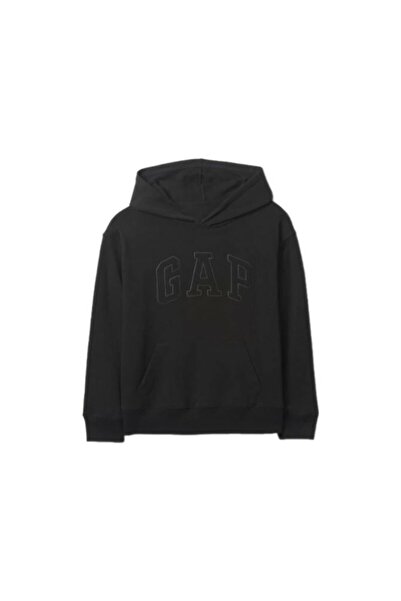 GAP Момчешка черна блуза с V-образно деколте и лого Heritage 743959001-Черно