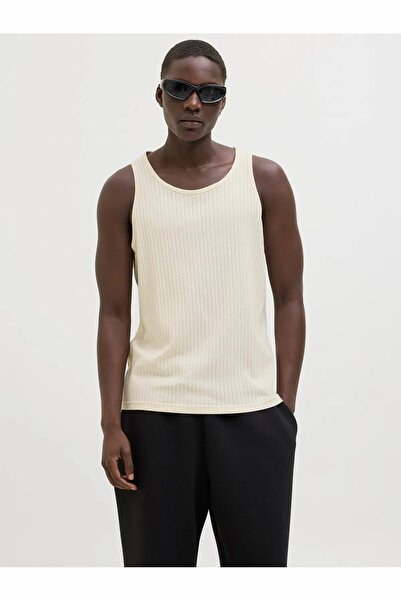 Jack & Jones Men's Ecru Jcoinfinity Rib Tank Top Undershirt 12277751-Clouddanc