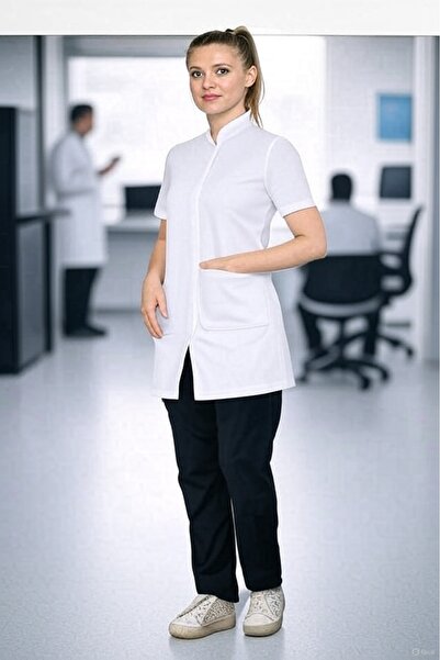 Sarıçiyil Üniforma Women's Judge Collar Fit Fit Jacket Oversize Doctor-Pharmacist-Teacher Apron