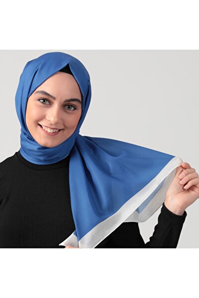 ipekistanbul Şal din mătase din bumbac - Şal de culoare solidă - Saks Blue