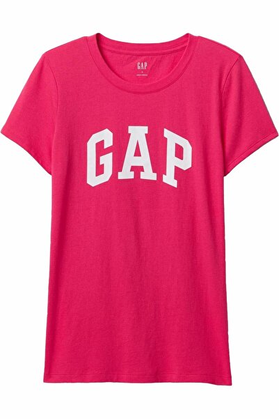 GAP Kadin Pembe V-ss Logo Classic Tee T-shirt 729555008-Ahududu