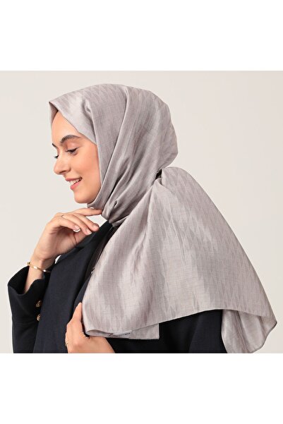 ipekistanbul Şal de mătase din lână - Model de munte - Gri