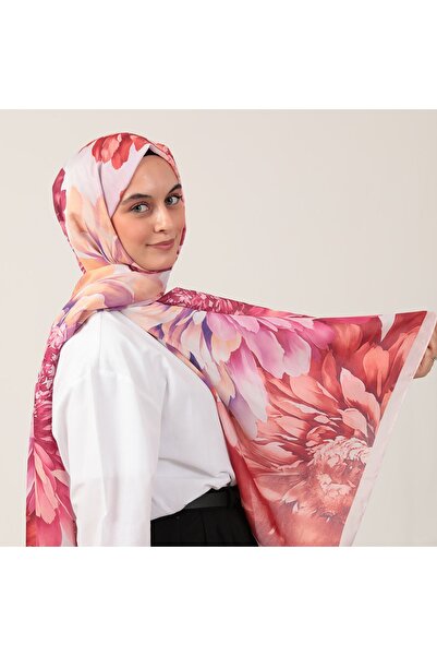 ipekistanbul Şal din mătase de bumbac - Model Lotus - Cărămidă