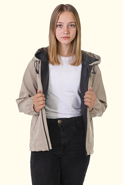 freemen Дівчачий плащ з капюшоном, подвійною блискавкою, водо- та вітронепроникний, з підкладкою з каменю