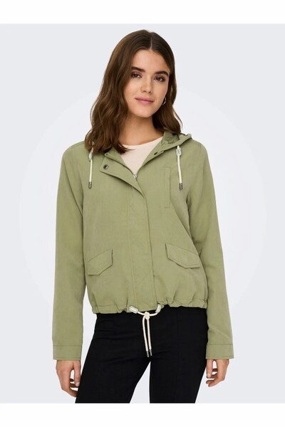 ONLY 15218613 Μπουφάν με κουκούλα Onlskylar με ελατήριο Aloe