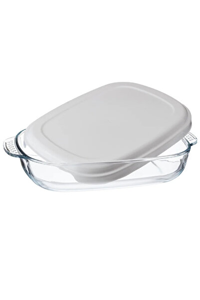 Generic Refan Glass Pyrex Oven Tray with Lid - in 3.9L