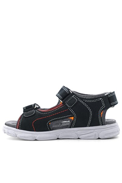 Rakerplus Παιδικά σανδάλια από γνήσιο δέρμα Navy Blue Red Velcro