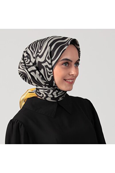 ipekistanbul Eșarfă din mătase din bumbac - model spirală - muștar