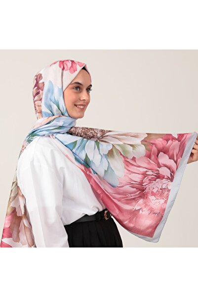 ipekistanbul شال حرير قطن - نمط اللوتس - الكرز