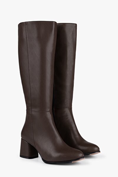 Shoeberry Kiella Braune Damenstiefel mit Absatz