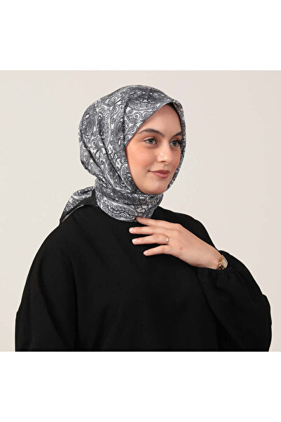 ipekistanbul Eșarfă din mătase de bumbac - Model Mandala - Alb