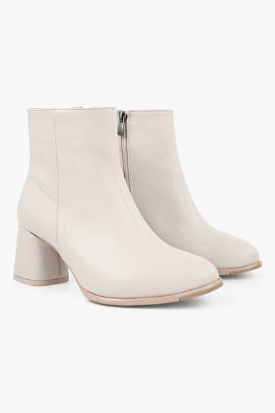 Shoeberry Γυναικείες μπότες με τακούνι Haylee Beige Skin Beige Skin