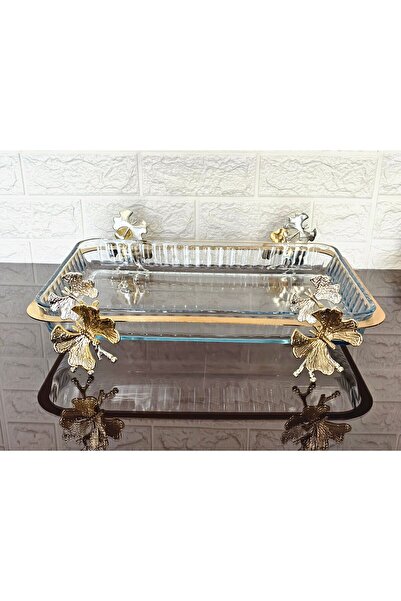 atabey home Double Large Candle Holder Set Rectangular 42cm and Oval 38cm with Butterfly Gold Stand
