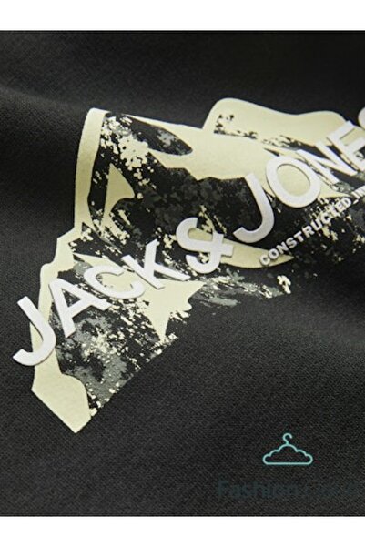 Jack & Jones Мъжки суитшърт с лого на Jcomountain, черен - с кръгло деколте, 12262094 - черен