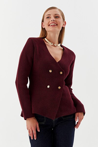 Shopping Shop Double breasted buttoned cardigan burgundy