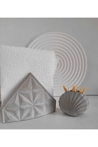 KARRA Concrete Napkin and Toothpick Holder Set - Bag