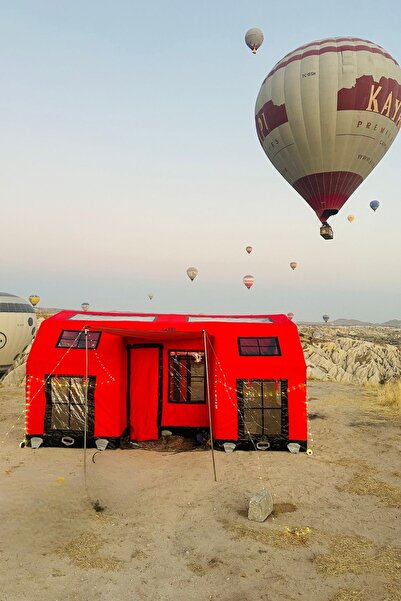 farrioutdoor 4 mevsim şişme çadır 16 m2 - 12 -14 kişi Uzay Kapsülü modeli kirmizi renk