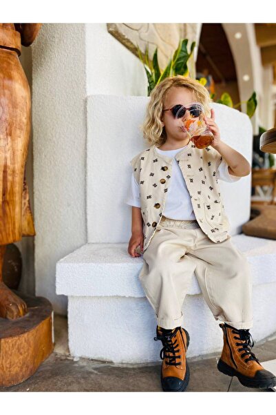 Motebarn Wear Unisex model Laci'El Paris farmerke Prsluk braon