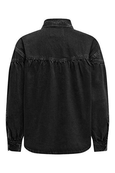 ONLY Women's Black Dnm Jacket - Cro Jean Jacket 15284611 -Black Onlanni Ls Shirt