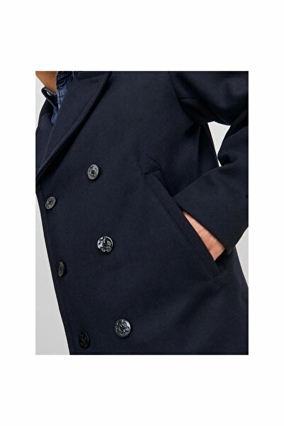 Jack & Jones Navy Blue Men's Wool Peacoat - Jprblucaptain 12239479 -Darknavy