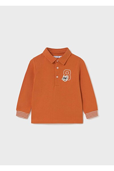 MAYORAL Boy's Polo Neck Long Sleeve T-Shirt Orange