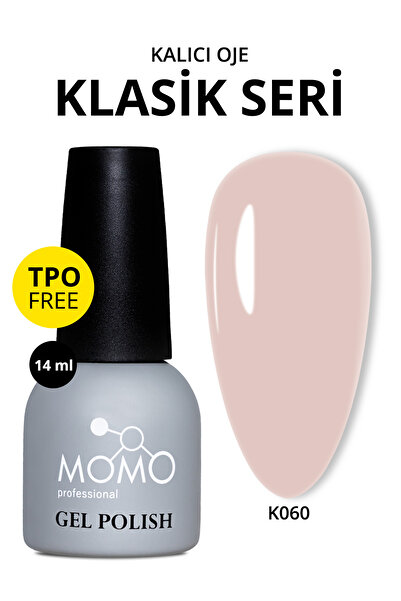 MOMO professional Kalıcı Oje K060, Klasik Nude, 14 ml, TPO- FREE