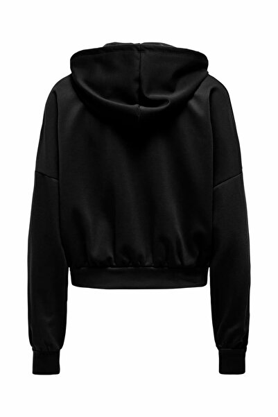 ONLY Women's Black Onlalina Life L/S Zip Hood Box Cc Swt Sweatshirt 15339813-Black
