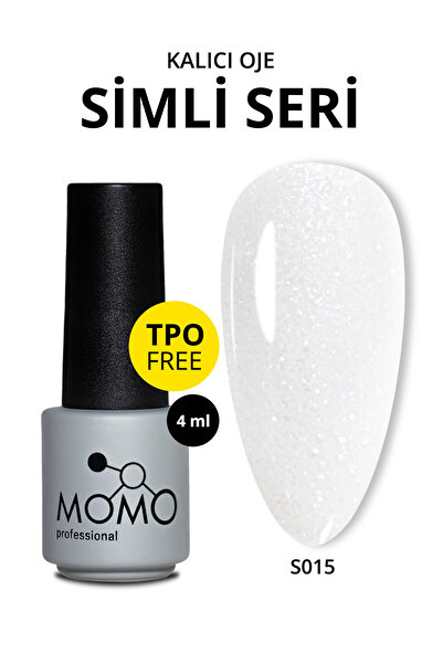 MOMO professional Kalıcı Oje S015, Simli Beyazi, 4 ml, TPO- FREE
