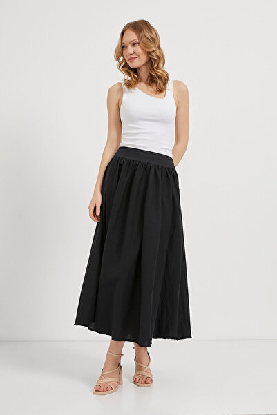 Arma Life Fusta lungă neagră pliată premium cu fermoar pentru femei