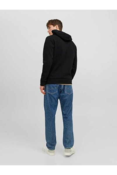 Jack & Jones Ανδρικό μπλουζάκι με κουκούλα με λογότυπο Jjecorp Play Noos 12233599-Μαύρο