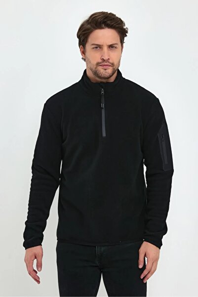 Exuma Erkek Siyah Yarım Fermuarlı Erkek Polar 2312002 Polar 2312002-Siyah