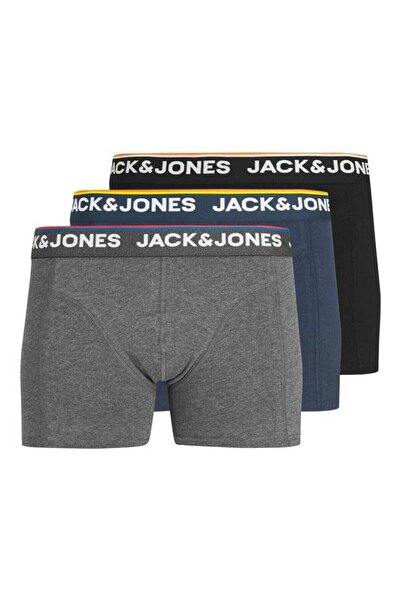 Jack & Jones Erkek Gri Jacdon Trunks 3 Pack Boxer 12213087-Darkgrey