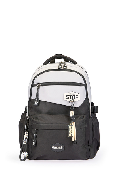 Pierre Cardin 18823 School Bag Water Resistant Multi-Compartment Gray