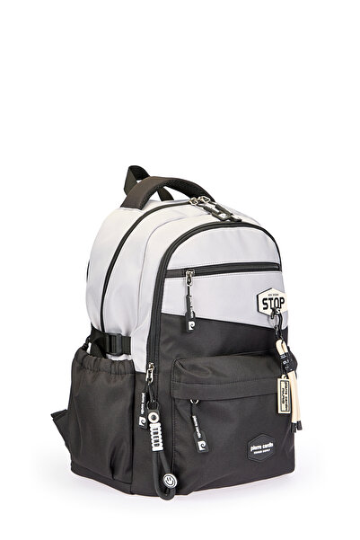 Pierre Cardin 18823 School Bag Water Resistant Multi-Compartment Gray