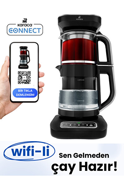 Karaca Çaysever Robotea Pro 4-in-1 sprechender Tee und Filterkaffeeautomat 2500W Space Gray, Teeaufb