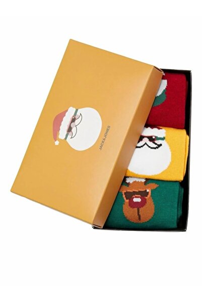 Jack & Jones Erkek Kırmızı Jaccool Xmas Socks Giftbox Çorap 12246163-Riored