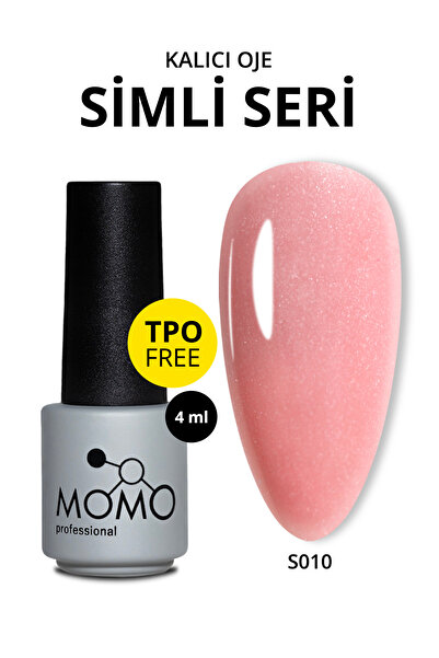 MOMO professional Kalıcı Oje S010, Simli Ten Pembesi, 4 ml, TPO- FREE