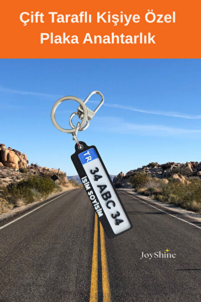 JoyShine Çift Taraflı Kişiye Özel Plakalı Anahtarlık, Araba Hediyesi, Araba Süsü