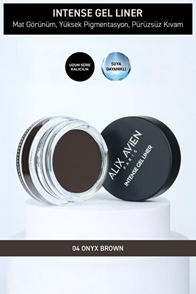 Alix Avien Yüksek Pigmentli Suya Dayanıklı Uzun Süre Kalıcı Mat Jel Eyeliner - Intense Gel Liner 04 Onyx Brown