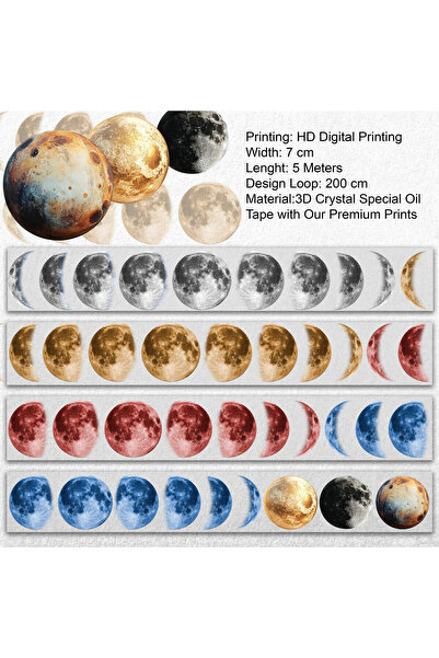 Onwize Scrapbook Moonlight-3D Crystal Special Oil tape- Etiket-Pet Tape - Sti...