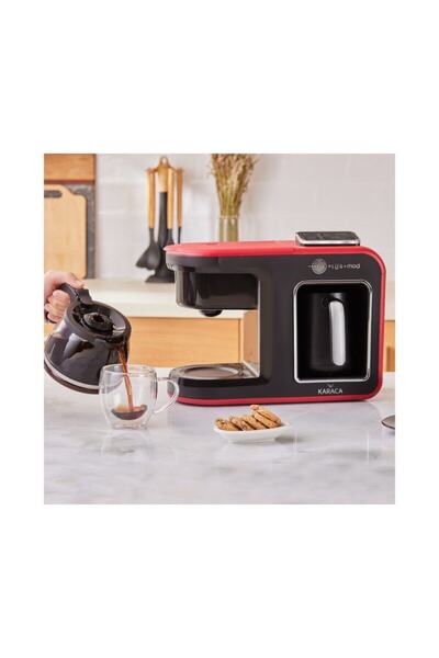 Karaca Hatir Plus Mod 5 In 1 Tea And Coffee Machine Red