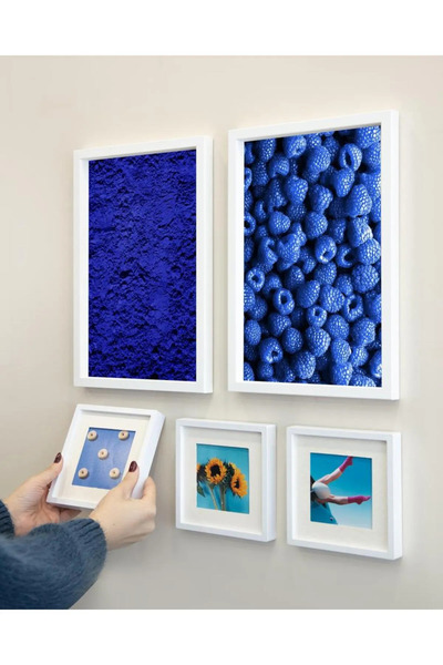 LİFE GLOBAL White 5-Piece Frame Set with Adhesive Remover and Mat - Photo Frame