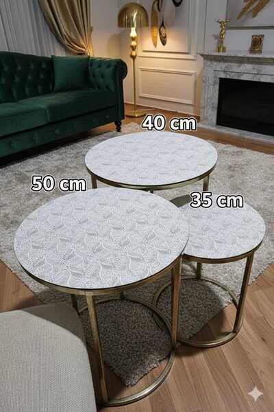 Rona Home 3-Piece Pvc Coffee Table Cover Set – Dowry-Style Waterproof, Stain-Resistant, Stylish Design