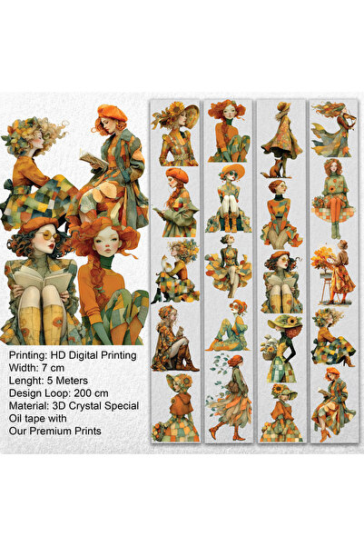 Onwize Scrapbook Autumn Twilight-3D Crystal Special Oil tape- Etiket-Pet Tape...