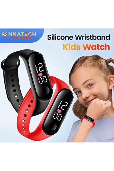 Onkatech Dijital Dokunmatik Led Ekran Su Geçirmez Figürlü Çocuk Kol Saati Bileklik 2023