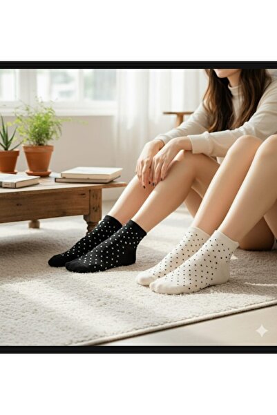 BULUT COLLECTION Women's Colorful Polka Dot Patterned Ultra Soft Elastic Diab...