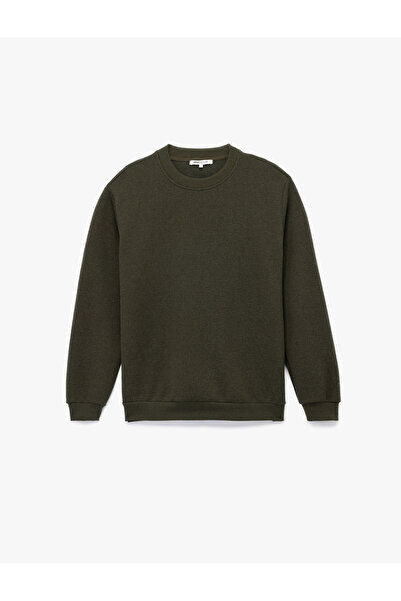 Koton Textured Long Sleeve Basic Crew Neck Sweatshirt
